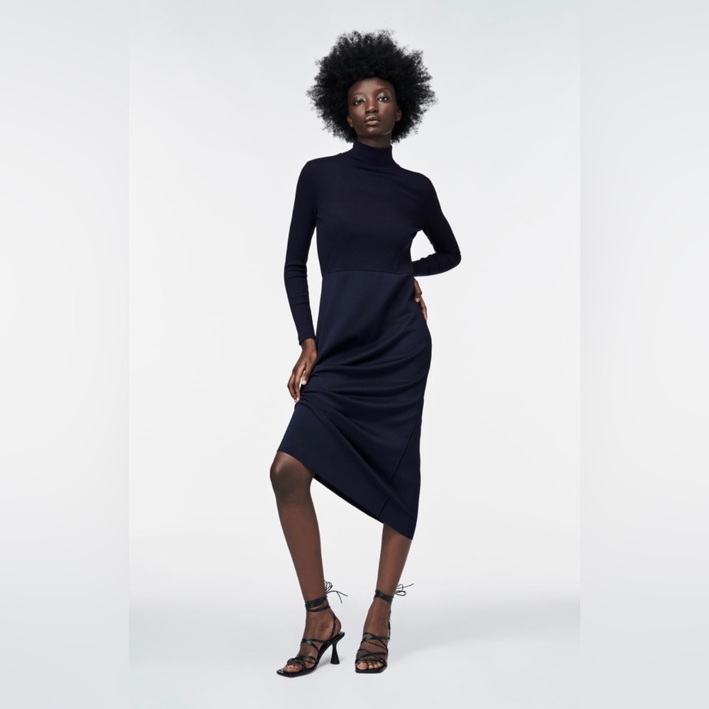 Navy blue dress from Zara